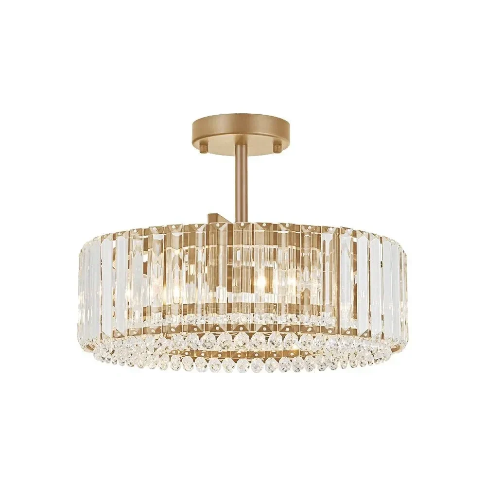 Dominic moderne luxe trommel kristallen plafondlamp At Ease Home Life