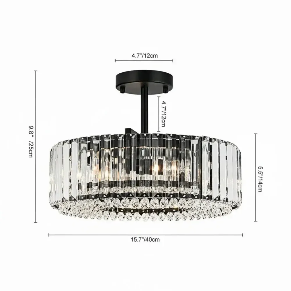 Dominic moderne luxe trommel kristallen plafondlamp At Ease Home Life
