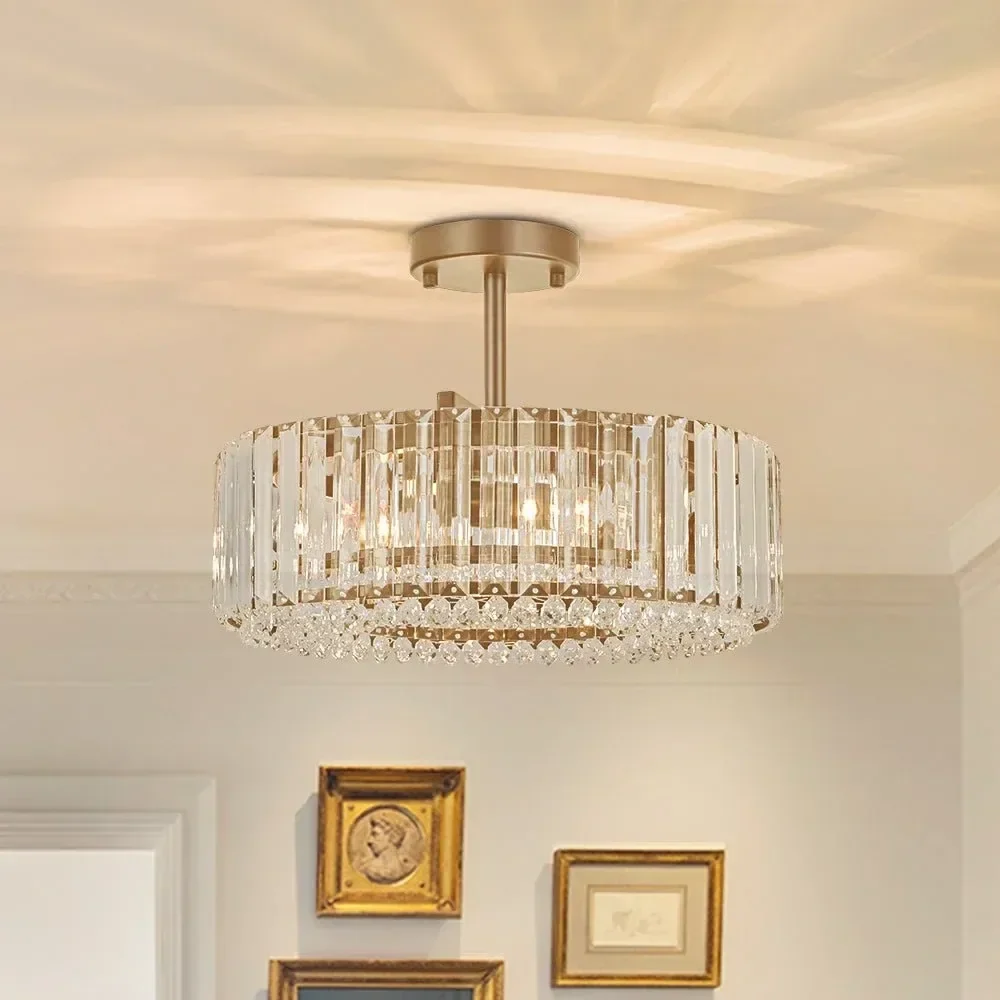 Dominic moderne luxe trommel kristallen plafondlamp At Ease Home Life