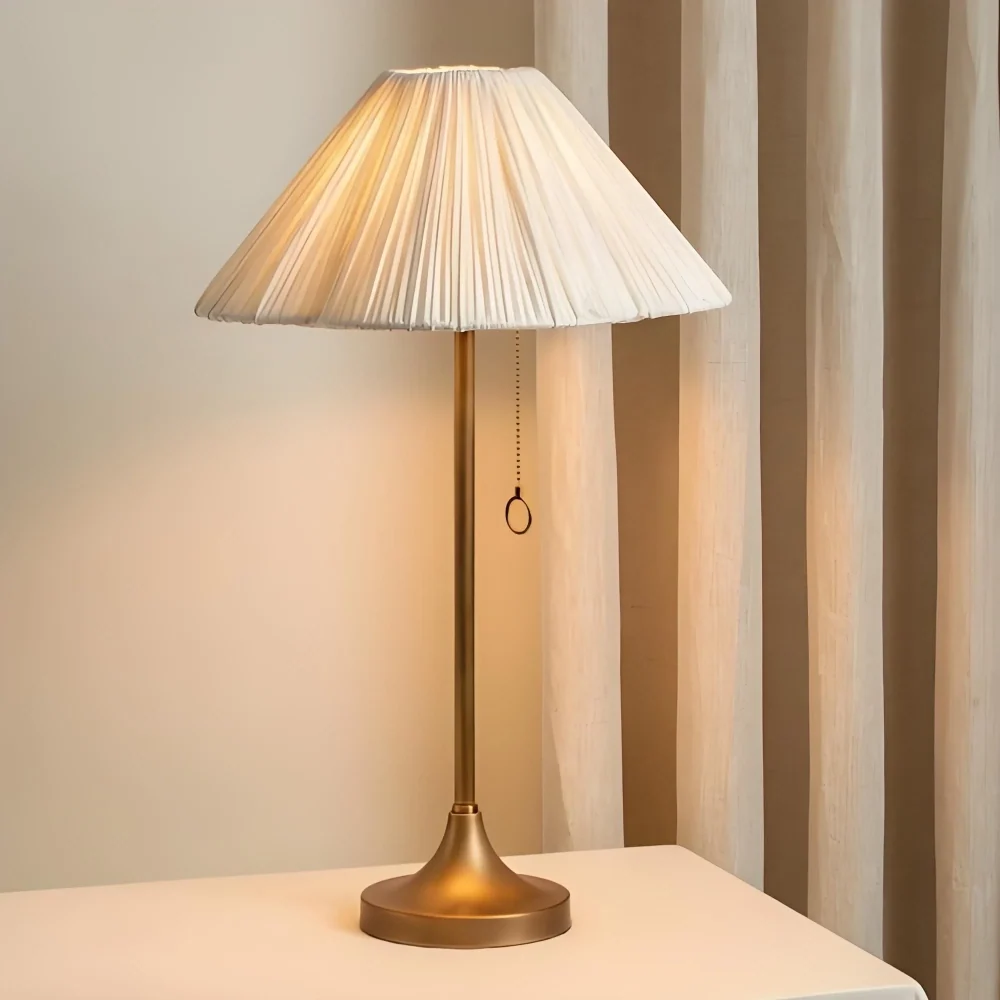 Drusilla Moderne Linnen Tafellamp met Golfrand At Ease Home Life