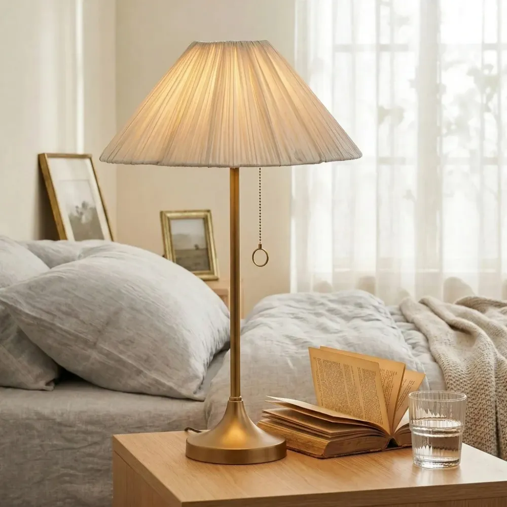 Drusilla Moderne Linnen Tafellamp met Golfrand At Ease Home Life