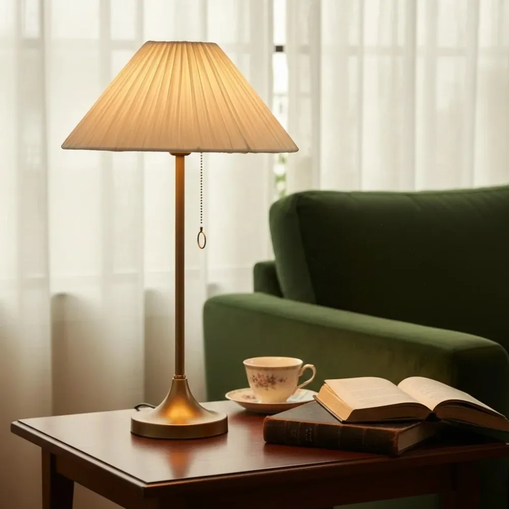 Drusilla Moderne Linnen Tafellamp met Golfrand At Ease Home Life