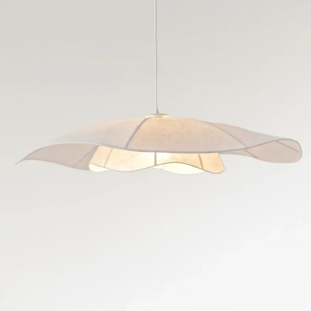 Elunira minimalistische witte linnen hanglamp At Ease Home Life