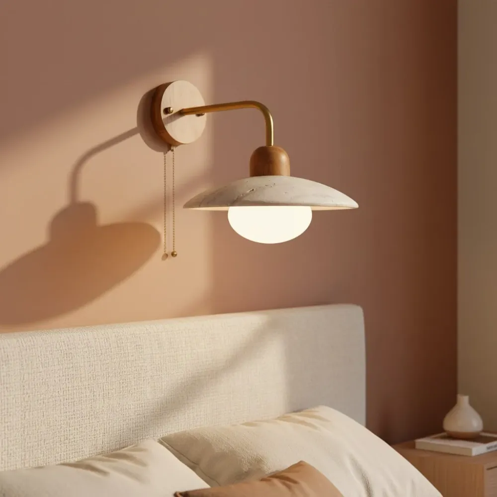 Jocelyn Moderne Disc Travertijn Grot Wandlamp At Ease Home Life