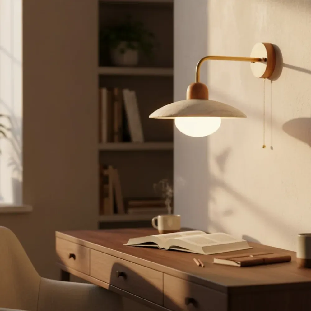 Jocelyn Moderne Disc Travertijn Grot Wandlamp At Ease Home Life