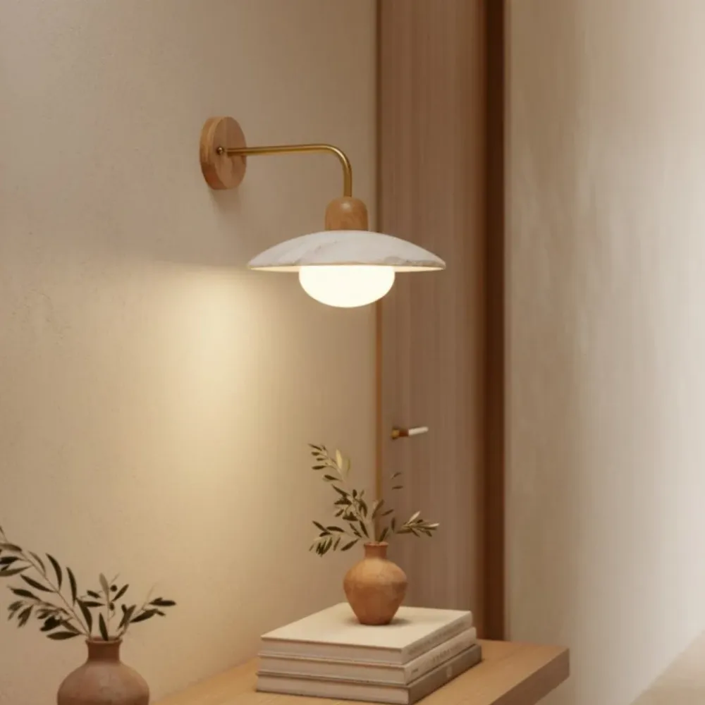Jocelyn Moderne Disc Travertijn Grot Wandlamp At Ease Home Life