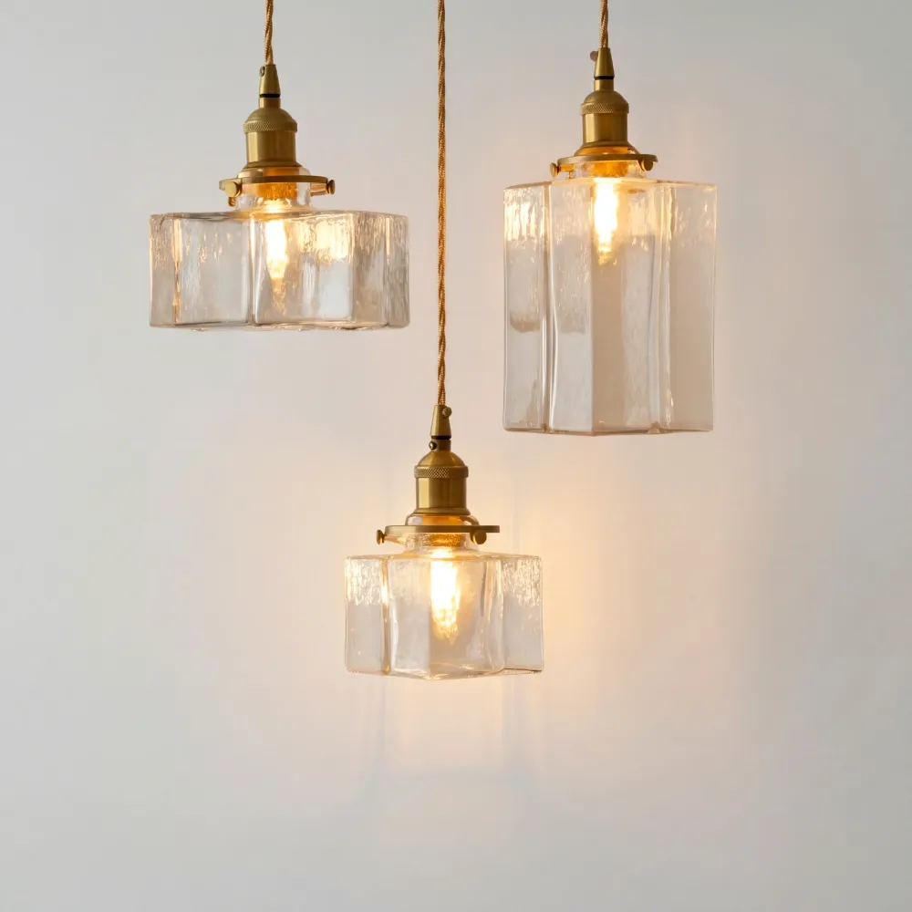Kova Japandi Minimalistische Messing Kubus Glazen Hanglamp At Ease Home Life