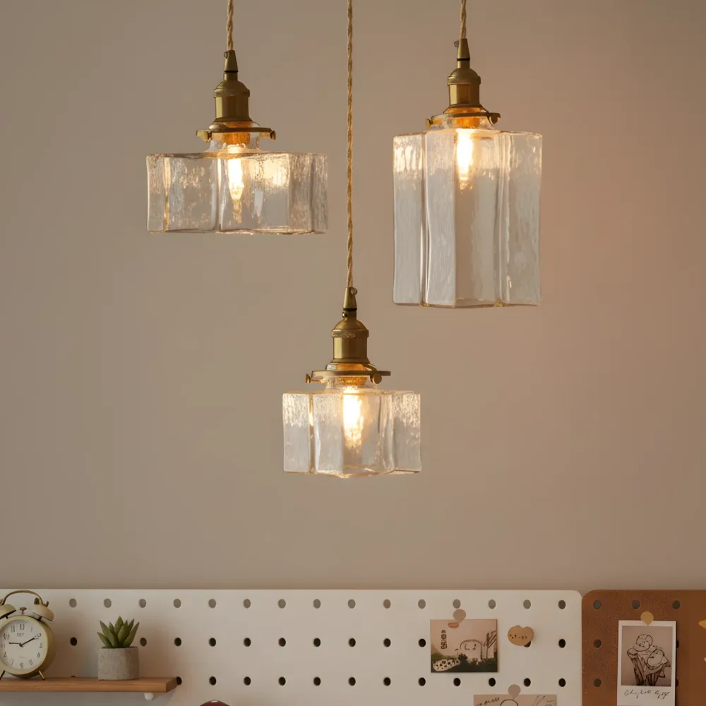 Kova Japandi Minimalistische Messing Kubus Glazen Hanglamp At Ease Home Life