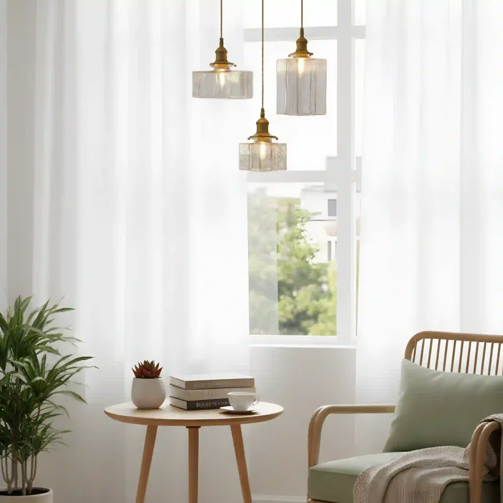 Kova Japandi Minimalistische Messing Kubus Glazen Hanglamp At Ease Home Life