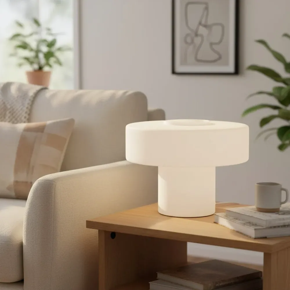 Mamie Modern Kleurrijke Glazen Paddenstoel Tafellamp At Ease Home Life