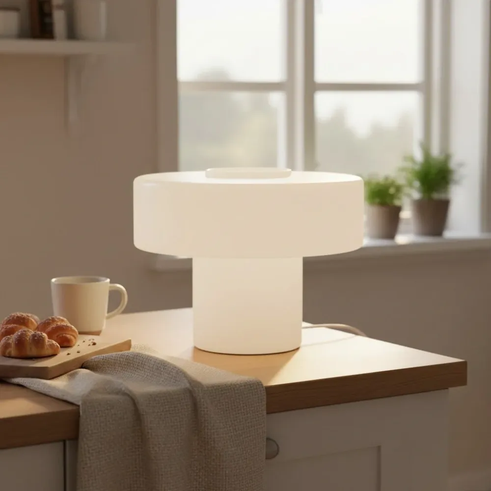 Mamie Modern Kleurrijke Glazen Paddenstoel Tafellamp At Ease Home Life