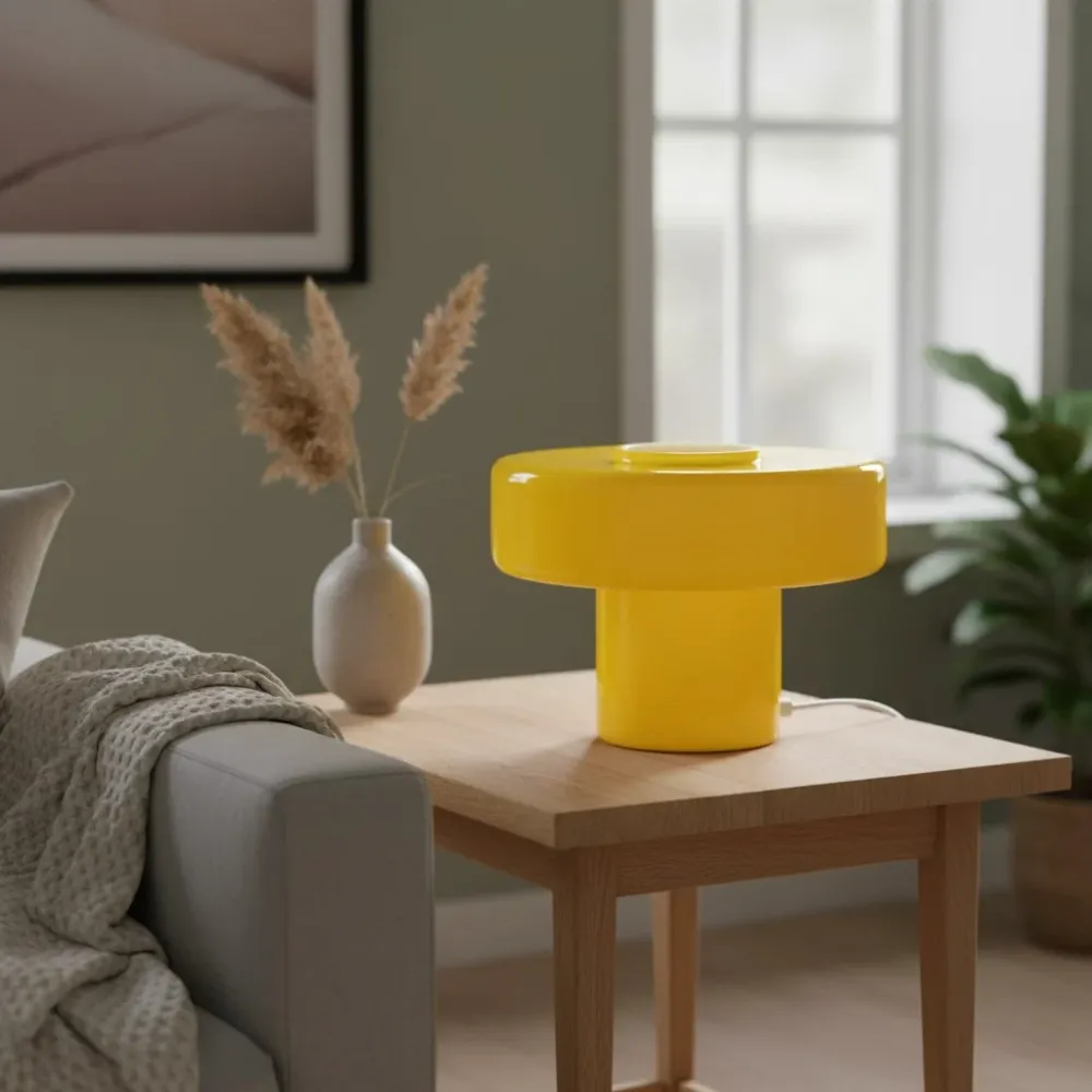 Mamie Modern Kleurrijke Glazen Paddenstoel Tafellamp At Ease Home Life