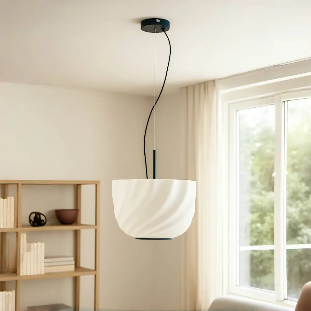 Neva minimalistische geribbelde glazen hanglamp At Ease Home Life