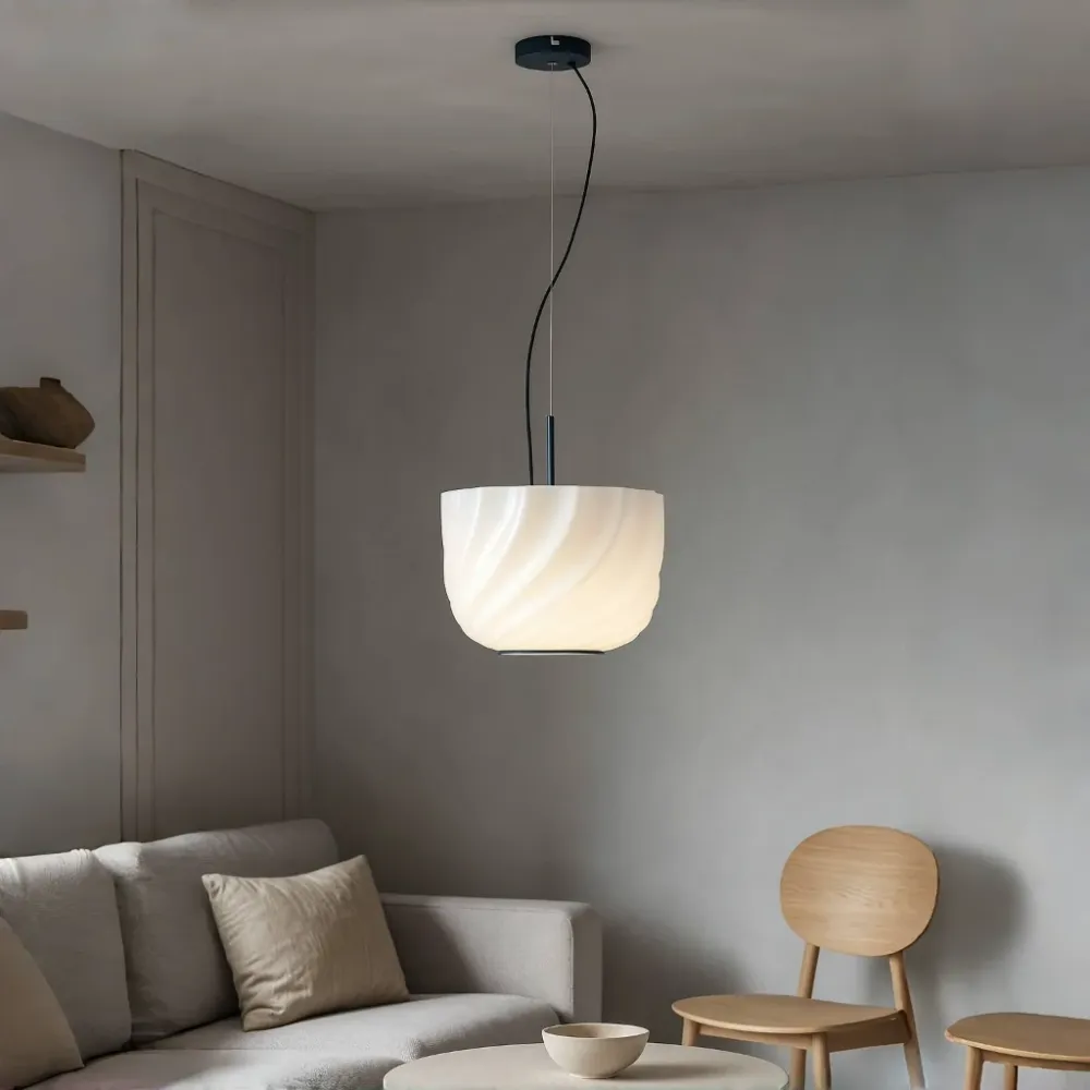 Neva minimalistische geribbelde glazen hanglamp At Ease Home Life