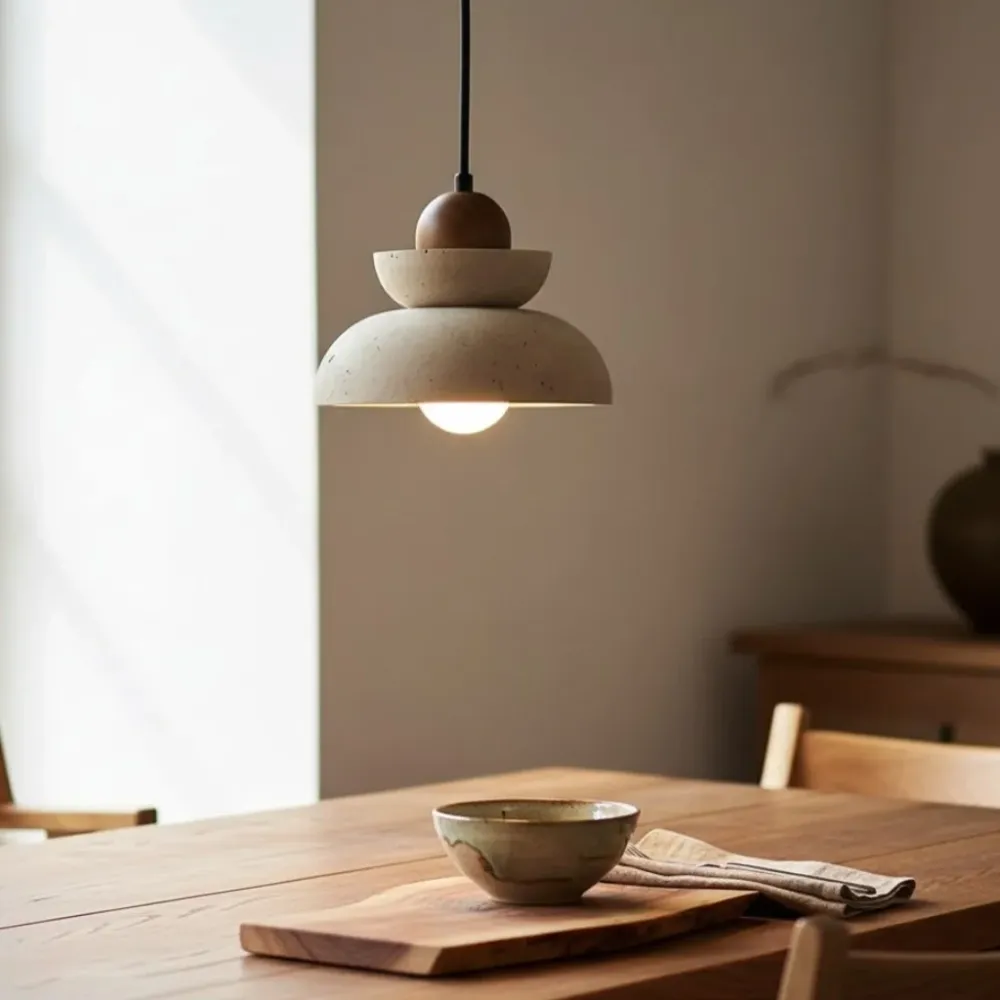 Orkhon Moderne Travertijn Multi-Licht Hanglamp Walnootkleur At Ease Home Life
