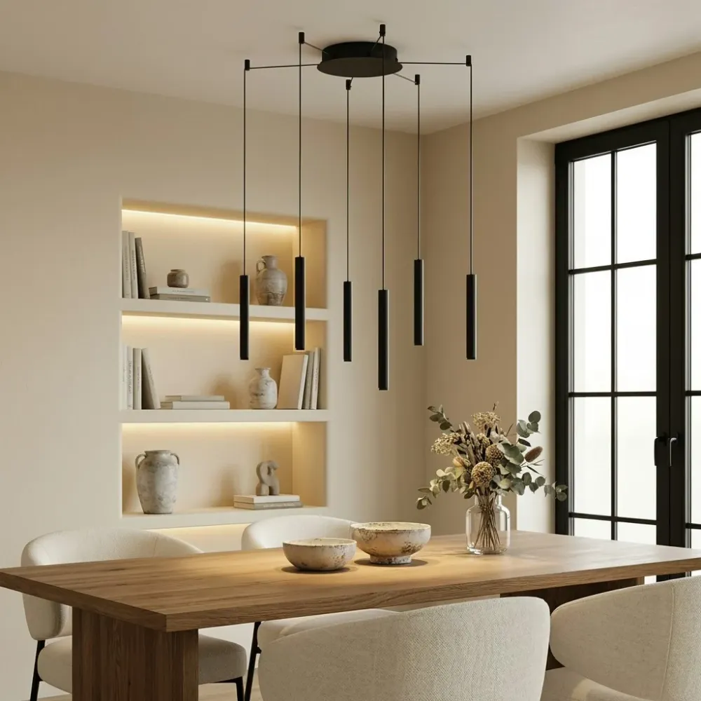Rhydian Moderne Verstelbare LED Plafondlamp Zwart At Ease Home Life