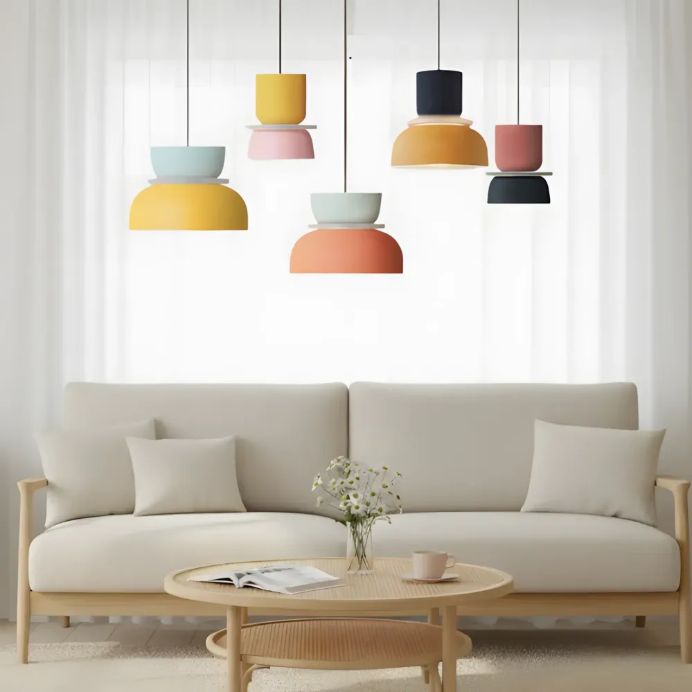 Seraphina Nordic kleurblok lampenkap hanglamp Lichtblauw At Ease Home Life