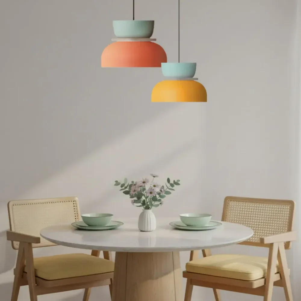 Seraphina Nordic kleurblok lampenkap hanglamp Lichtblauw At Ease Home Life