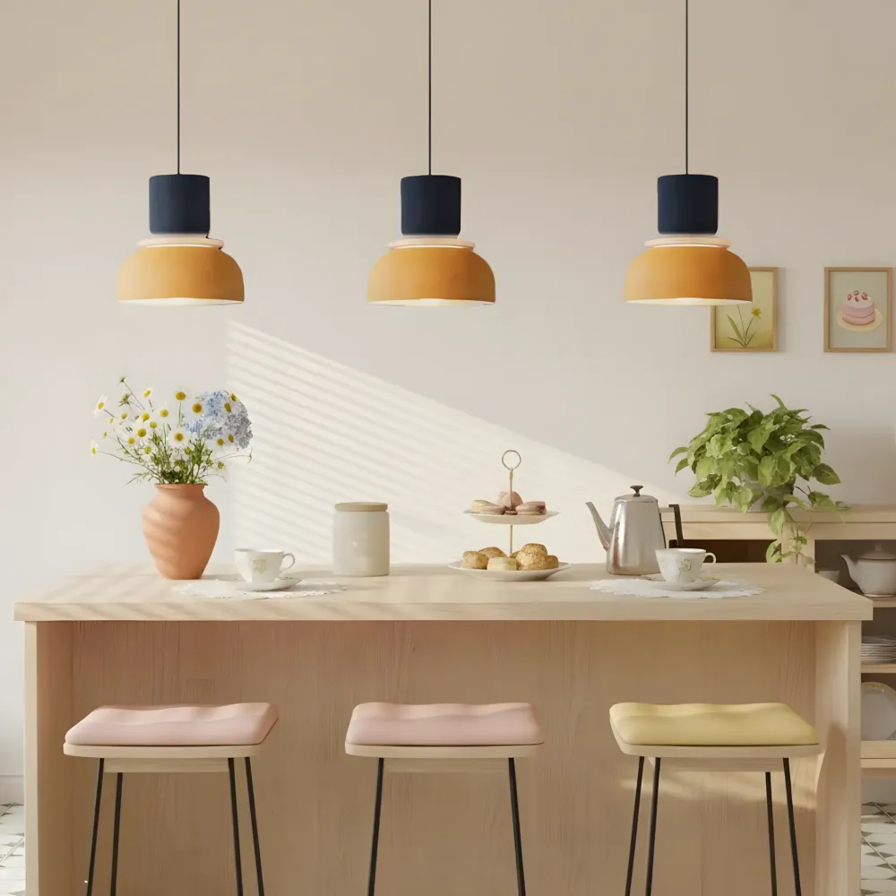 Seraphina Nordic kleurblok lampenkap hanglamp Lichtblauw At Ease Home Life