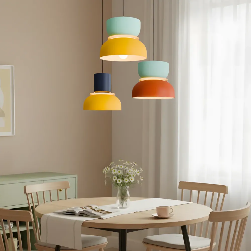 Seraphina Nordic kleurblok lampenkap hanglamp Lichtblauw At Ease Home Life
