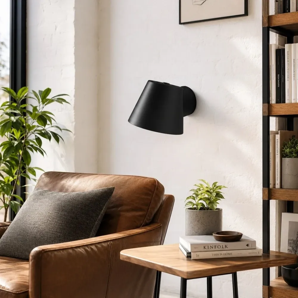 Solven Moderne Draaibare Aluminium Wandlamp Zwart At Ease Home Life