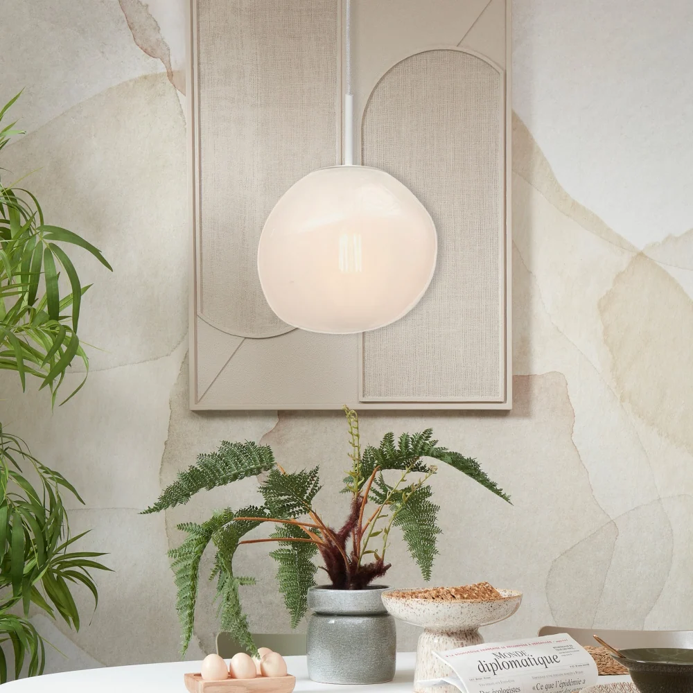 Thalendra Moderne Witte Melkglas Hanglamp At Ease Home Life