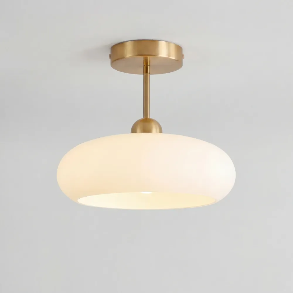 Veda Bauhaus Ronde Plafondlamp Messingoranje At Ease Home Life