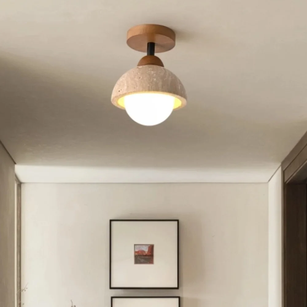 Velian Japandi Bud Travertine Plafondlamp At Ease Home Life
