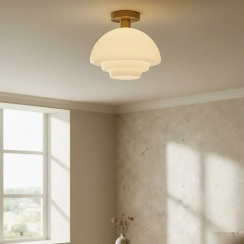 Zofia Retro Minimalistische Melkglas Plafondlamp At Ease Home Life
