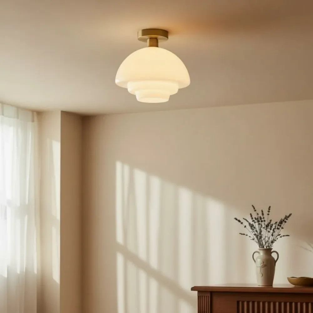 Zofia Retro Minimalistische Melkglas Plafondlamp At Ease Home Life