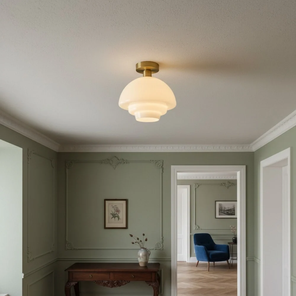 Zofia Retro Minimalistische Melkglas Plafondlamp At Ease Home Life