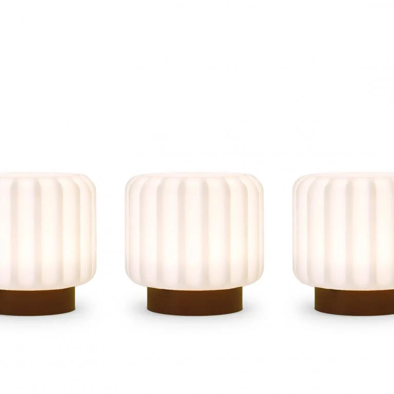 Atelier Pierre Dentelles 9 set van 3 draadloze lampen terra