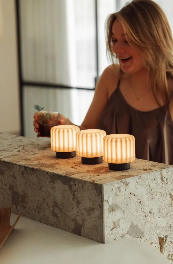 Atelier Pierre Dentelles 9 set van 3 draadloze lampen earth