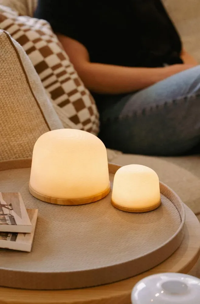 Atelier Pierre Fondant oplaadbare lamp large lichte eik