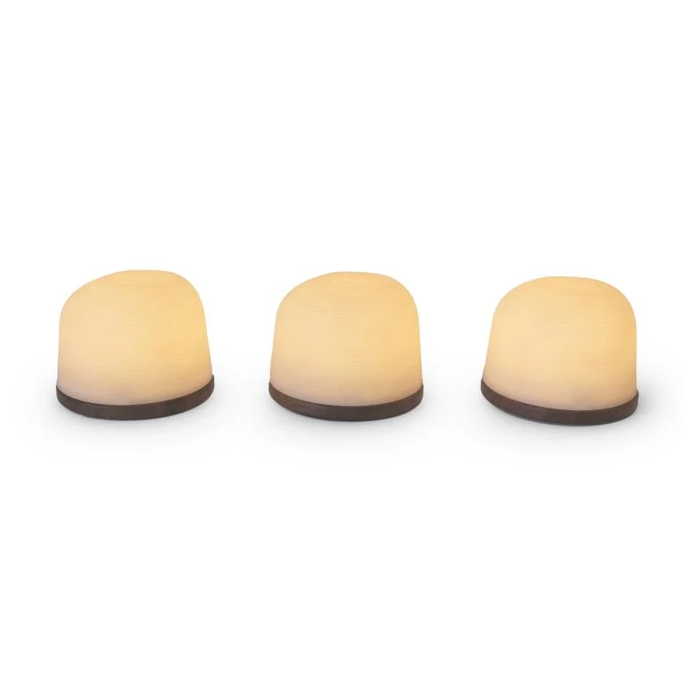 Atelier Pierre Fondant small set van 3 oplaadbare lampen donker es