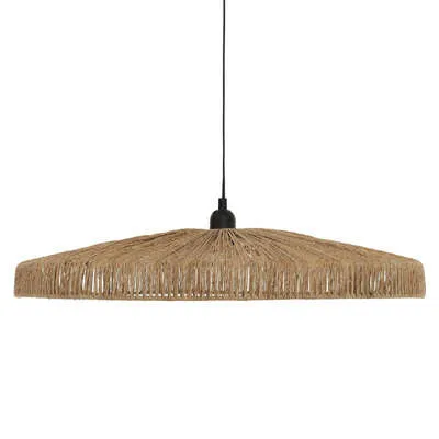 Atmosphera Hanglamp Bellamy jute - E27, niet inbegrepen - Ø58xH10cm - Bruin