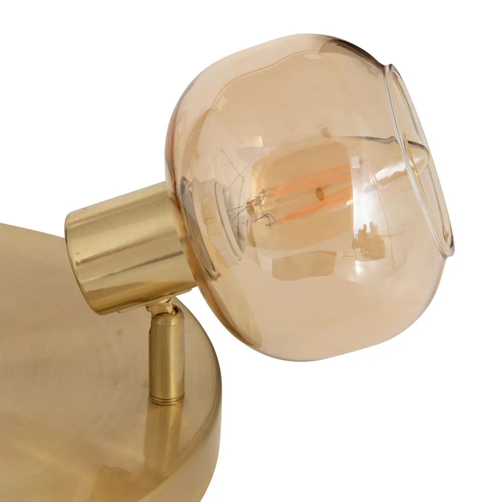 Atmosphera Pilia Plafondlamp - Ø25xH16cm - Goud/Amber