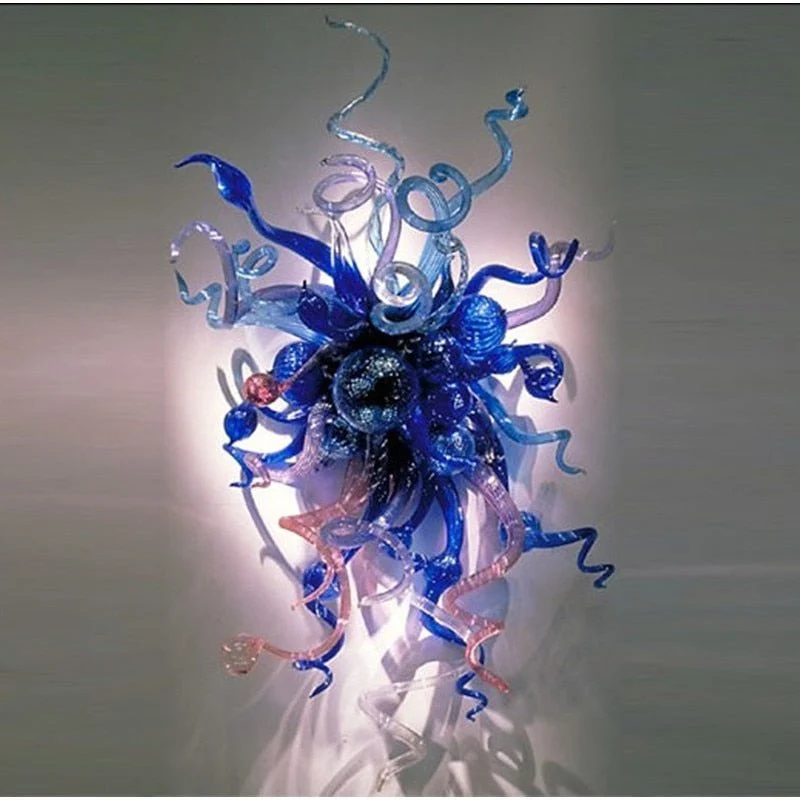 Handgeblazen Dale Glass Modern Led 3W Blauwe Wandlamp Voor Slaapkamer ATY Home Decor