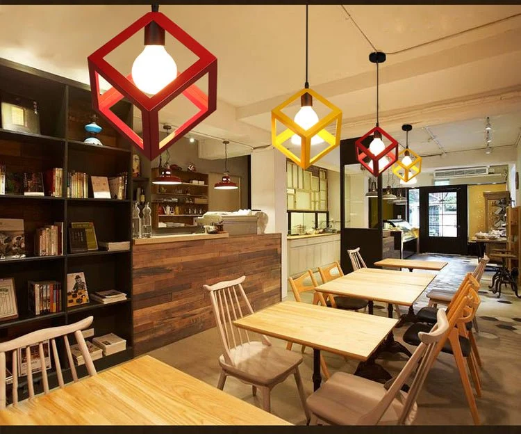 Hanglampen Lamp, Modern Kleurrijk Frame LED Keuken Licht Lampenkap Voor Keuken Eiland Armatuur Restaurant Decoratie ATY Ho...