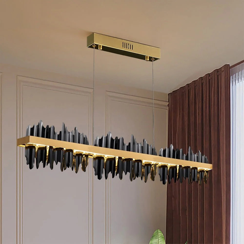 Iceberg Design Moderne LED-kroonluchterverlichting voor eetkamer goud en zwart ATY Home Decor