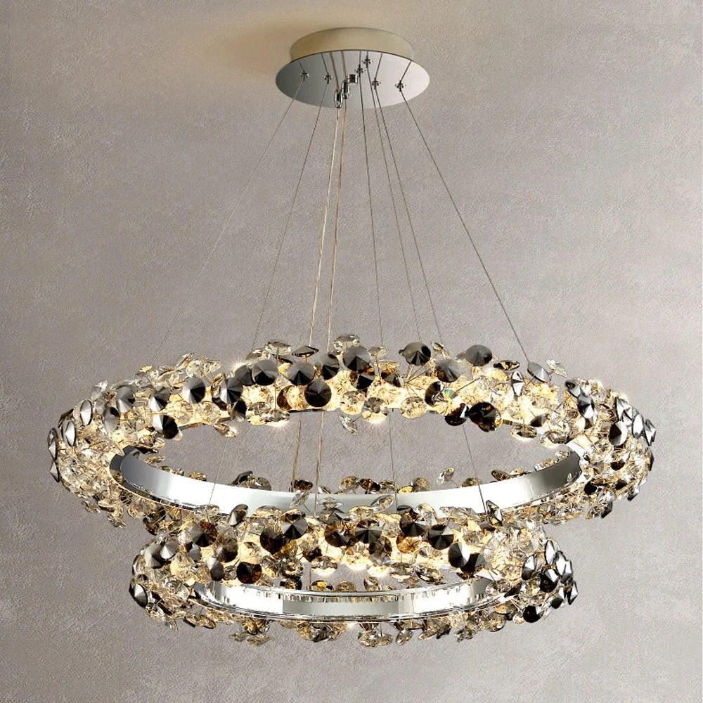 Luxe Kristallen LED Kroonluchter - Modern Hangend Ontwerp - Foyer - Eetkamer - Slaapkamerdecor Diameter ATY Home Decor