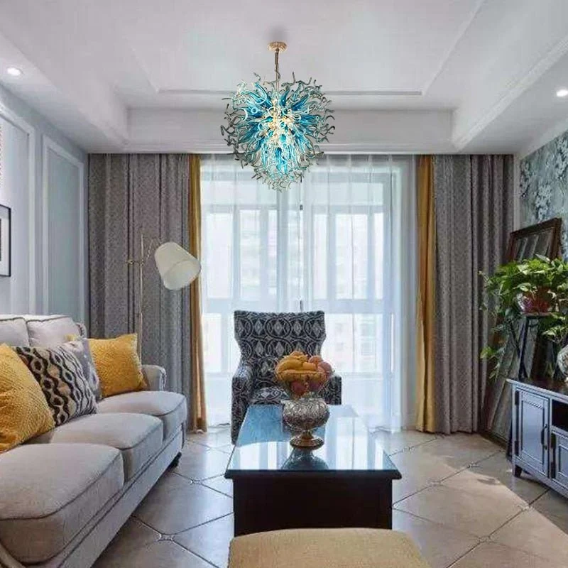 Luxe LED-handgeblazen glazen kroonluchters voor woonkamer ATY Home Decor
