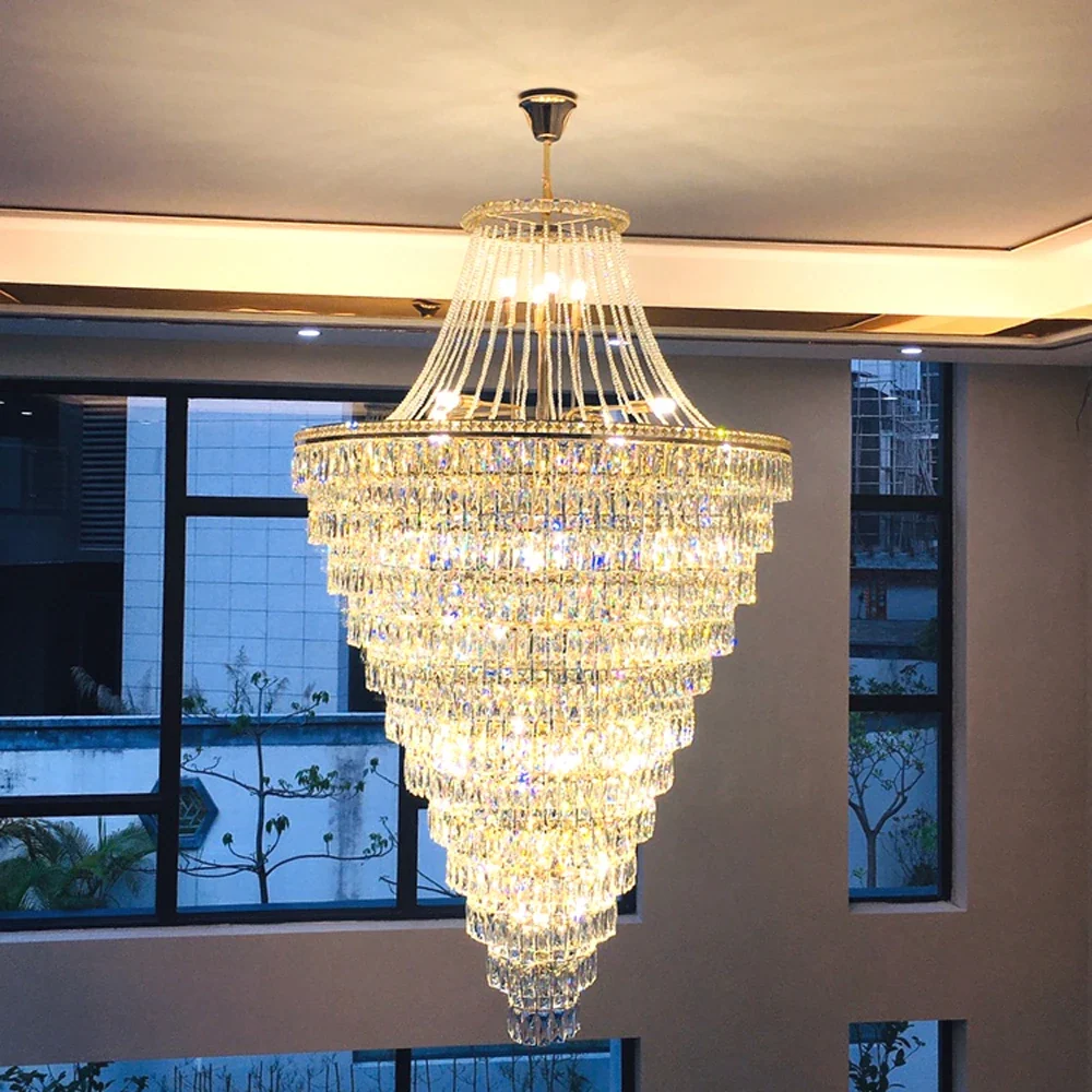 Luxury Multi-Layer Crystal Chandelier Modern Foyers, Large Dining Rooms and Staircases Dia ATY Home Decor