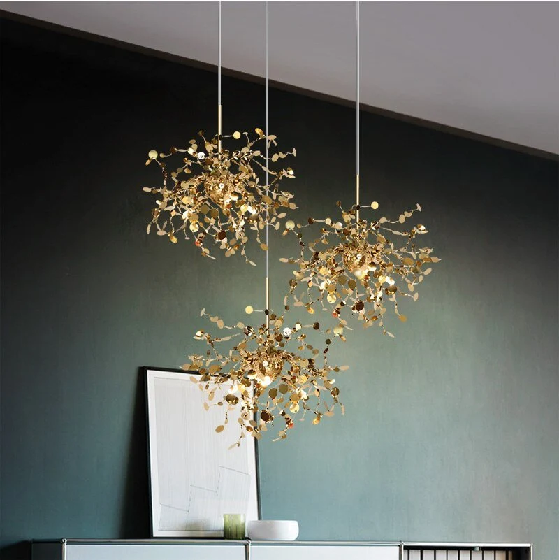 Moderne Gouden Hanglampen Led Opknoping Lamp Voor Eetkamer Keuken Verlichtingsarmaturen Thuis Art Decor Schorsing Ronde Vo...