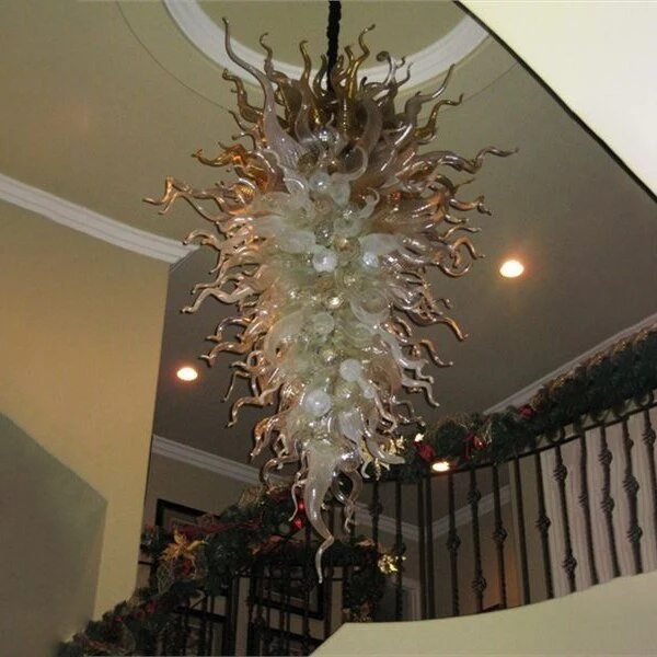 Moderne Grote Art Deco Murano Handgemaakte Geblazen Glazen Glaskroonluchter Voor Woonkamer Hal Kroonluchter D60xh150cm ATY...