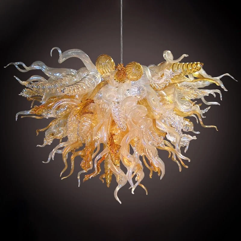 Moderne kunst Amber hanglampen Handgeblazen glazen LED-kroonluchter ATY Home Decor