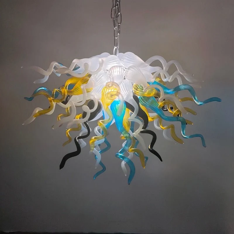 Moderne Kunst Multi Kleur Geblazen Glazen Lamp Handgeblazen Glazen Kroonluchter Design ATY Home Decor