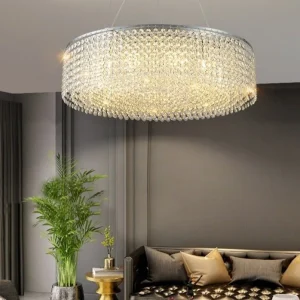 Moderne Ronde Kristallen Kroonluchter Voor Woonkamer Chroom Goud Diameter ATY Home Decor