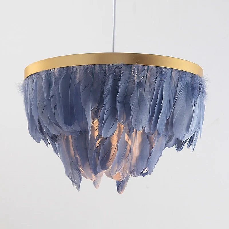 Nordic Feather Suspension Hanglamp Romantische Fairy Feather Hanglamp INS Feather Loft Plafond Opknoping Verlichting: ATY...