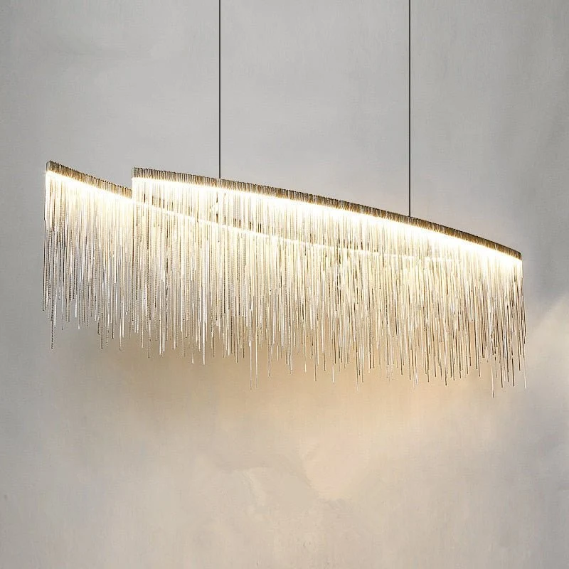 Nordic Kroonluchter Led Hanglampen Chrome Slanke Ketting Lichtpunt Aluminium Lustre Moderne Home Verlichting ATY Home Decor